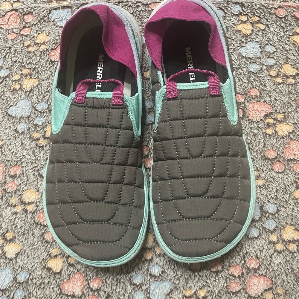 Merrell Quilted Slip-On Shoes - Black and Teal
